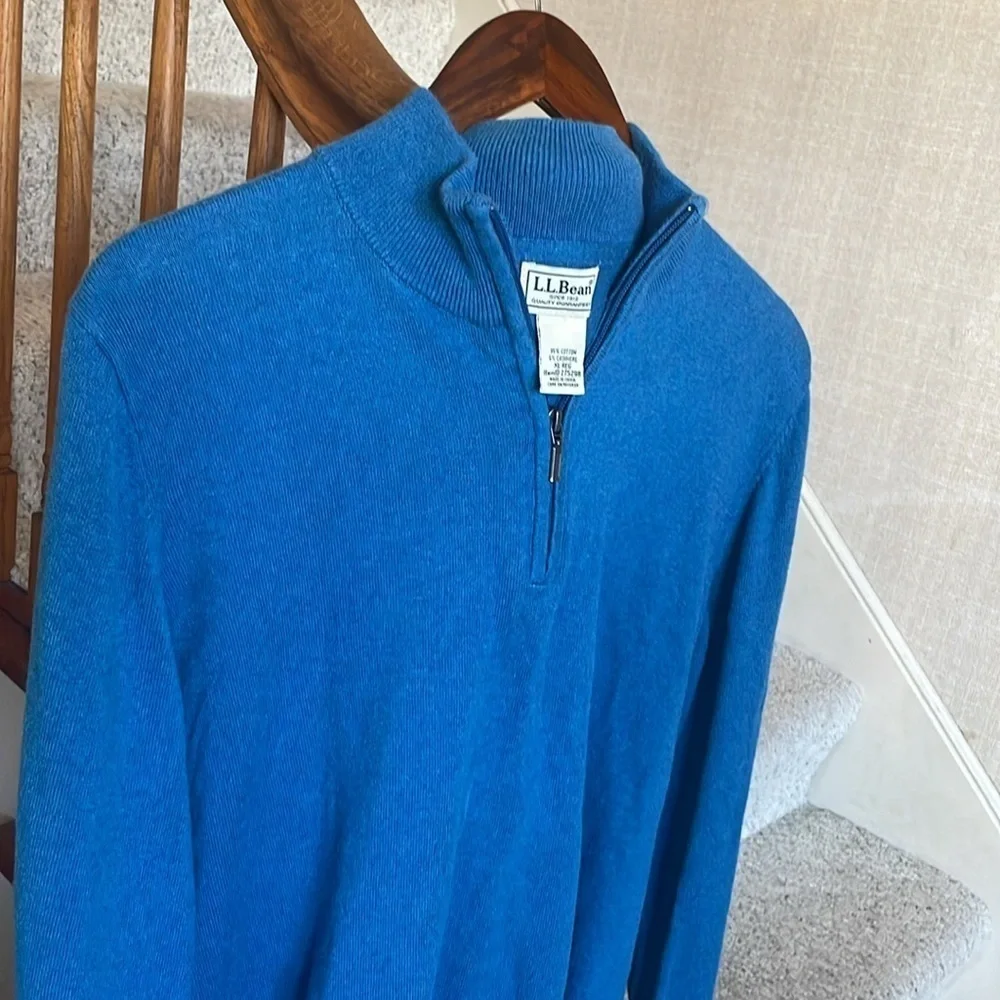 LL Bean Cotton Cashmere Quarter Zip Sweater